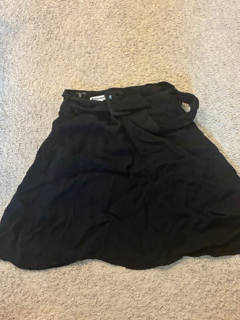 Reformation Black Circle Skirt with Waist Tie